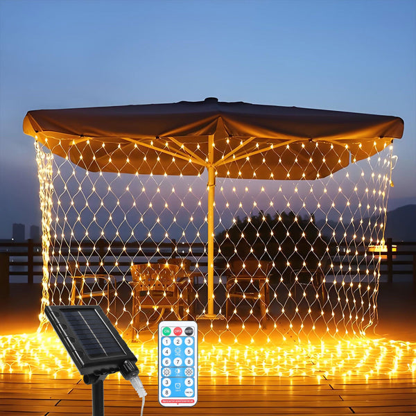 BMOT LED Lichternetz Solar mit Fernbedienung