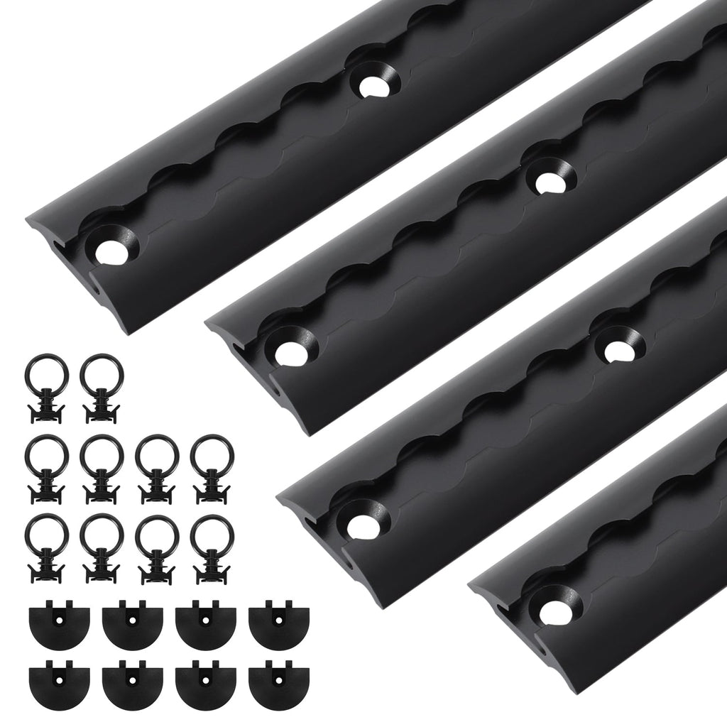 BMOT Airlineschiene 4x 1m Aluminium für Wohnmobile und LKW Schwarz