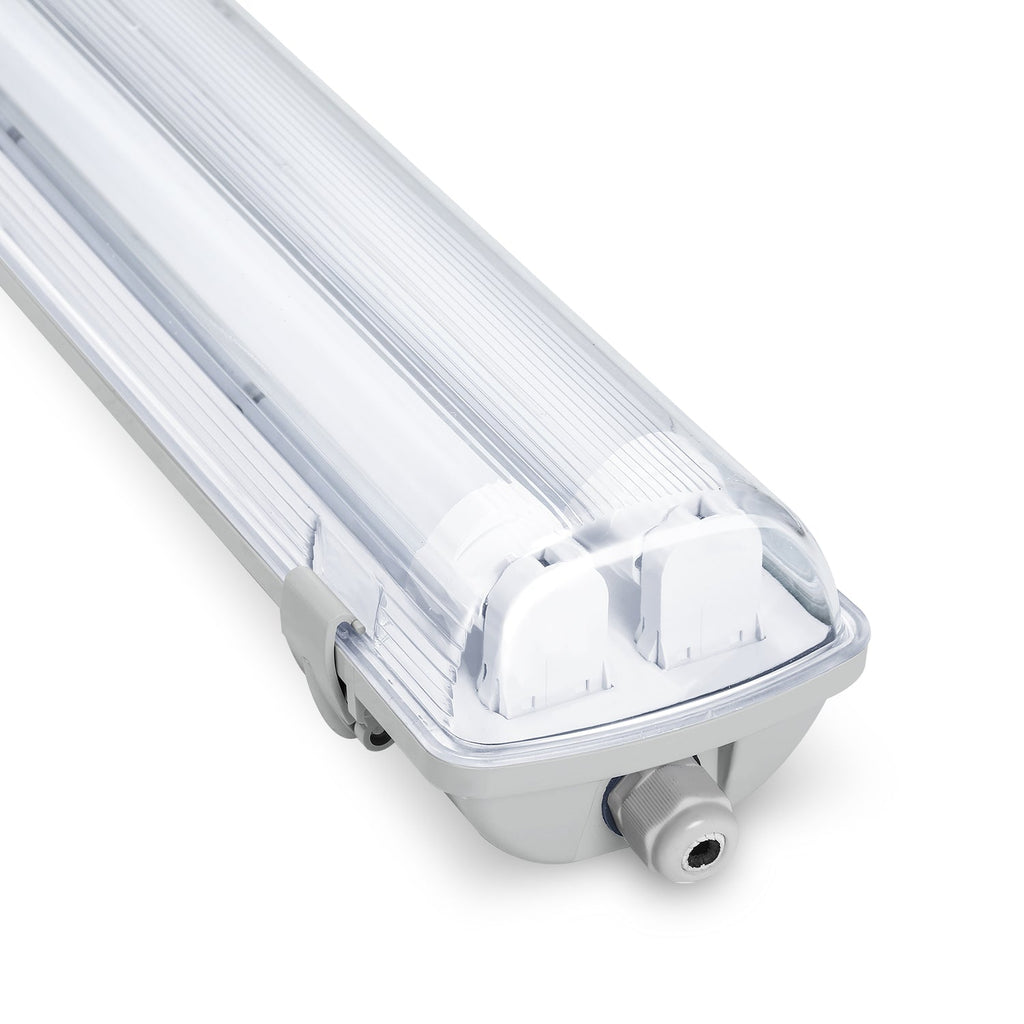 BMOT LED Feuchtraumleuchte 2x 18W 120 cm T8 Neutralweiß/Kaltweiß(Grau Basis)