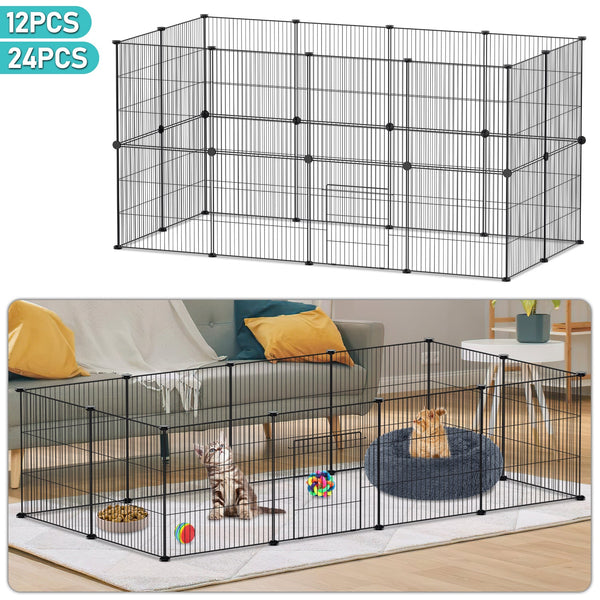 BMOT Freigehege Laufgitter Kleintiere DIY 12/24Stück 35x35cm