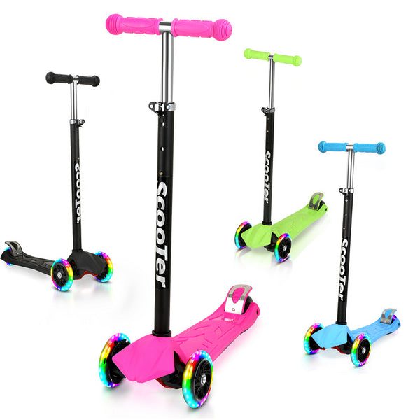 BMOT Kinderroller Klappbar mit LED Leuchtenden Rädern