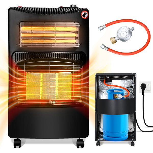 BMOT Gasheizer 4,2 KW und 1260W Elektrische Gasheizgerät mit Druckminderer