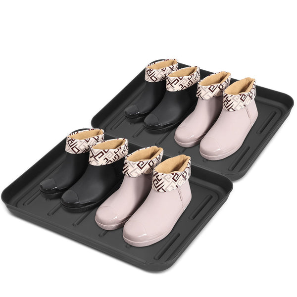 BMOT 2x Schuhabtropfschale Schuhablage Gummiwanne Abtropfschale