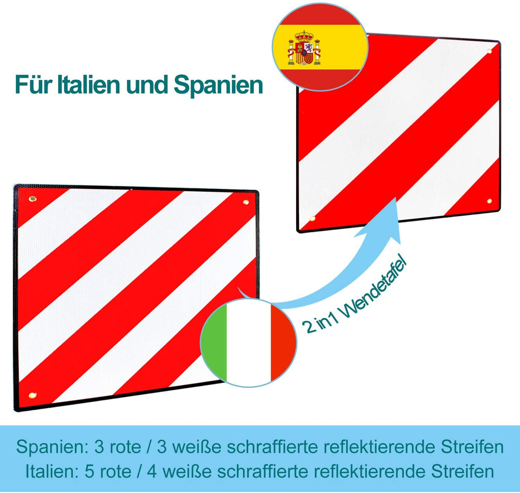 BMOT Warntafel für Italien und Spanien 2in1 Alu Warnschild – BMOT Tool