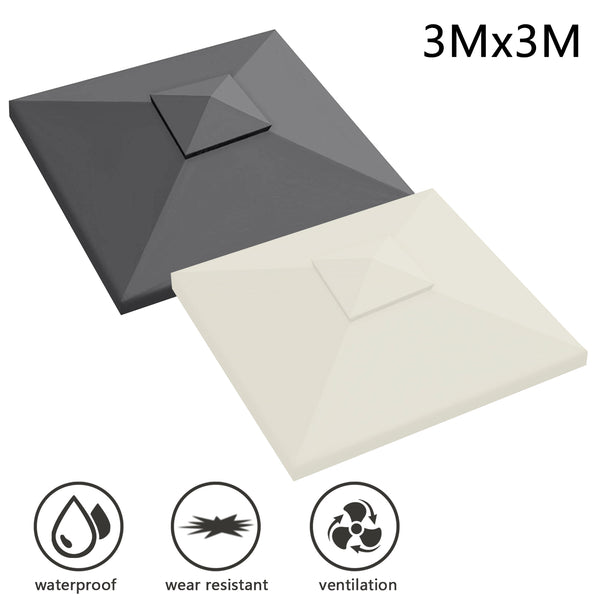 BMOT Ersatzdach für Pavillon 3x3m Doppeldach Dachplane