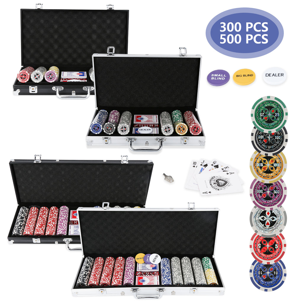 BMOT Pokerkoffer Laser Pokerchips mit Aluminium-Gehäuse