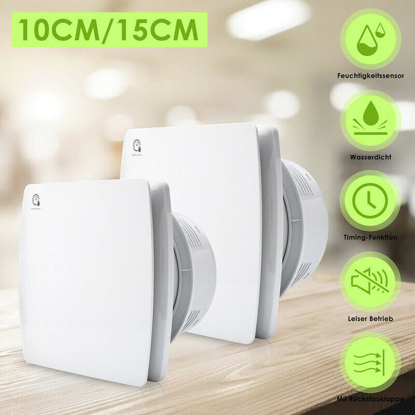 BMOT Badlüfter Abluftventilator mit Feuchtigkeitssensor Nachlauf Timer