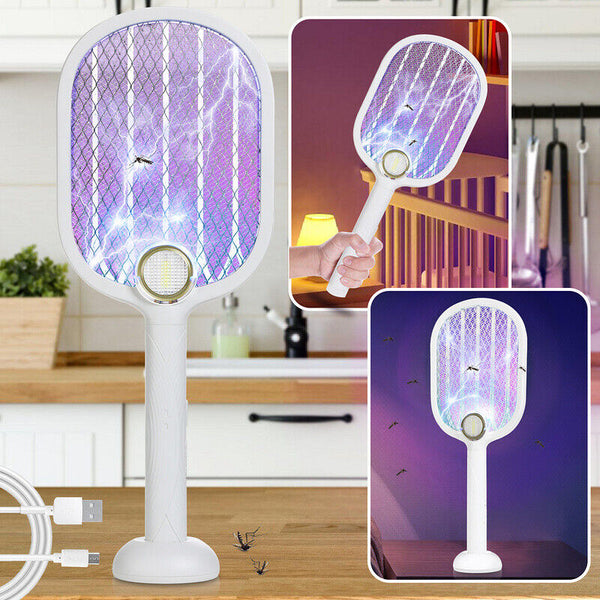 BMOT Elektrische Fliegenklatsche 2 in 1 Wiederaufladbar