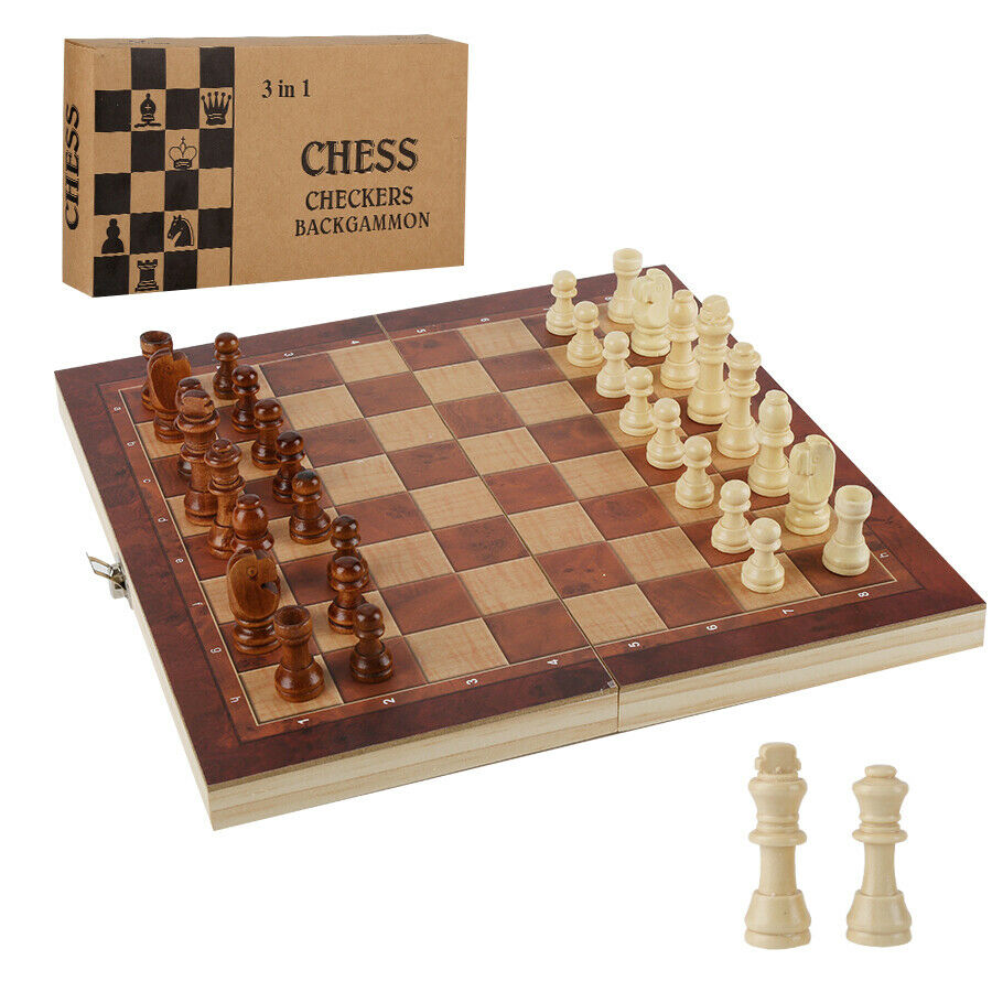 BMOT Schachspiel 3 in 1 Faltbares Schachbrett 29x29CM