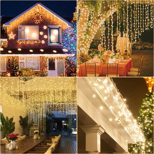 BMOT LED Eisregen Lichterkette 200/400/600 LEDs