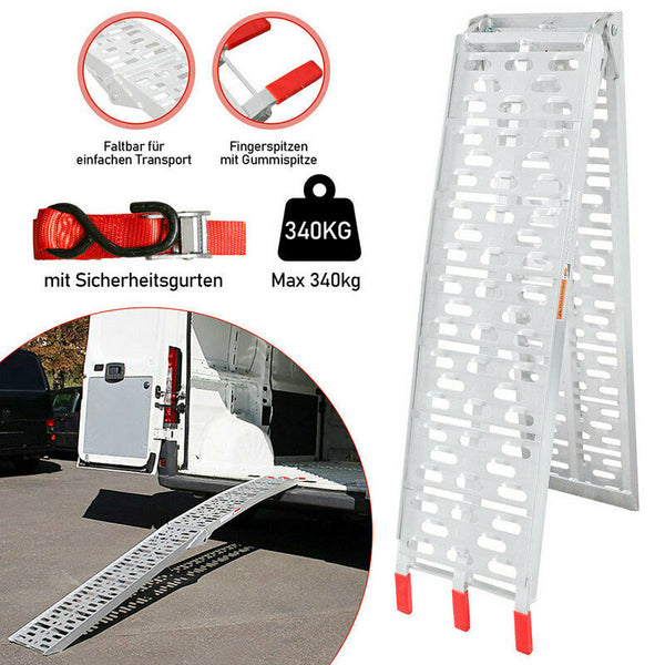 BMOT Alu Auffahrrampe Klappbar max. 340kg Auffahrschiene